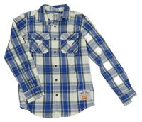 Bielo-modro-zeleno-biela kockovaná košeľa WE