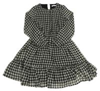 Černo-bílé vzorované šifonové šaty C&A