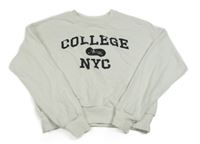 Biela crop mikina s nápisom H&M