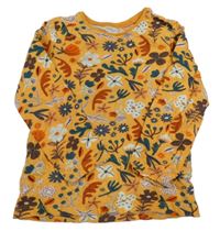 ORanžové květinové triko Next