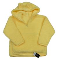 Nové - Žlutá huňatá mikina s kapucí Dunnes