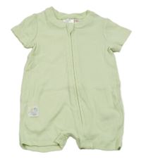 Neónově zelený rebrovaný overal s nášivkou Zara