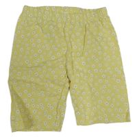 Žlté elastické kraťasy s kytkami Topolino