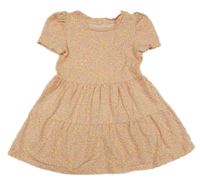 Oranžové bodkovaná é bavlnené šaty so srdiečkami Name it