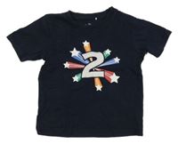 Tmavomodré narozeninové tričko s číslem Topolino