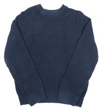 Tmavomodrý rebrovaný sveter Primark