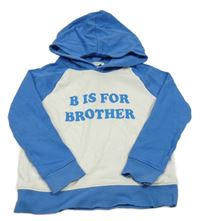 Modro-biela mikina s nápismi a kapucňou H&M