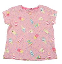 Ružové vzorované tričko s nanuky zn. Pep&Co