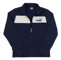 Tmavomodro-bílá sportovní propínací mikina Puma