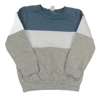 Modrošedo-biela mikina