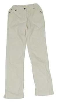 Bílé plátěné kalhoty 