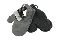 Nové - 2x pletené palcové rukavice - šedé melírované + tmavošedé melírované George