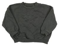 Tmavosivá oversize mikina s dinosaurom George