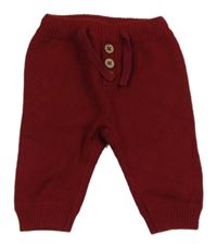 Rubínové pletené tepláky Kiabi