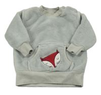 Sivá chlpatá mikina s líškou Lupilu