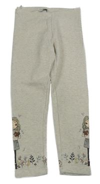 Světlebéžové melírované zateplené legíny s dívkami C&A