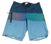 Tmavomodro-zeleno-modré plážové kraťasy 