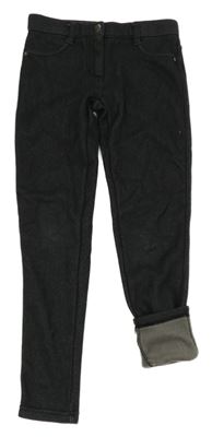 Černé zateplené tregíny riflového vzhledu 