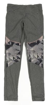 Sivé melírované športové legíny so vzorom