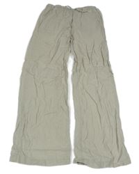 Béžové ľanové nohavice H&M