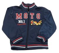 Tmavomodrá športová prepínaci mikina s nápisom