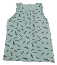 Svetlomodrý top s pierkami a volánikmi H&M