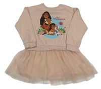 Světlerůžové teplákové šaty s tylovou sukní - Vaiana George