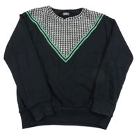 Čierno-vzorovaná mikina s pruhom Next