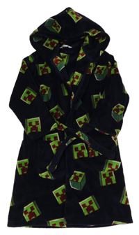 Tmavomodrý plyšový župan s kapucí - Minecraft 