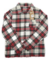 Nové - Bílo-červeno-černá kostkovaná košile Primark