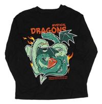 Černé triko s drakem H&M