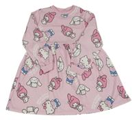 Světlerůžové teplákové šaty s Kitty Sanrio