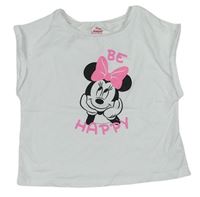 Biele crop tričko s Minnií Disney