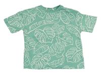 Svetlozelené tričko s lístky H&M