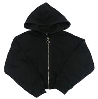 Čierna prepínaci crop mikina s kapucňou New Look