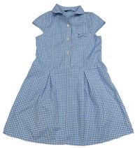 Modro-biele kockované polo šaty George