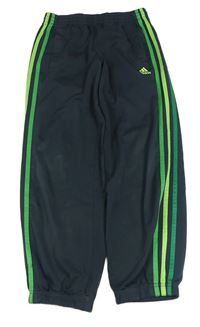 Tmavošedé sportovní tepláky s pruhy Adidas