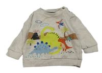 Béžová mikina s dinosaurami F&F