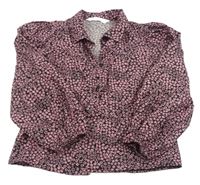 Černá košile s kytičkami H&M