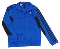 Safírovo-čierna športová funkčná prepínaci mikina s pruhmi zn. Adidas