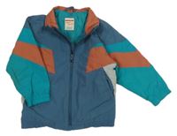 Modro-zeleno-oranžová šušťáková zateplená bunda Zara