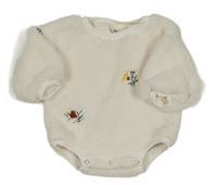 Smetanové huňaté body s kytičkami 