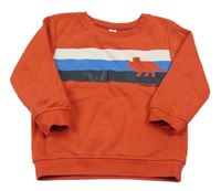 Červená mikina s dinosaurem Topolino