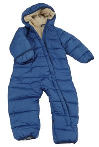 Tmavomodrá šusťáková zimní kombinéza s kapucí Impidimpi