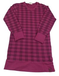 Tmavorůžovo-růžové kostkované šaty Tom Tailor