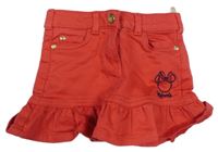 Červená rifľová sukňa s Minnie C&A