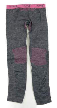 Sivo-ružové spodné thermo legíny C&A