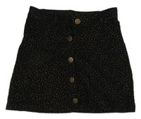 Čierna menšestrová prepínaci sukňa s bodkami Zeeman