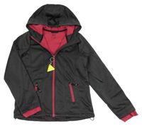 Tmavošedo-ružová softshellová bunda s kapucňou Crivit