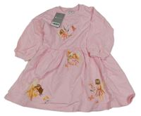 Nové - Světlerůžové bavlněné šaty s vílami Little maven